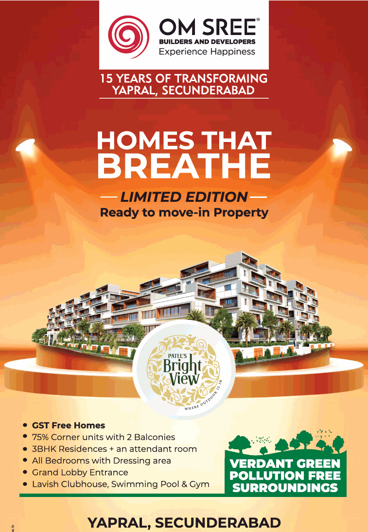 Presenting Verdant green pollution free surroundings at Patels Bright View in Hyderabad